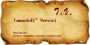 Tamaskó Vencel névjegykártya